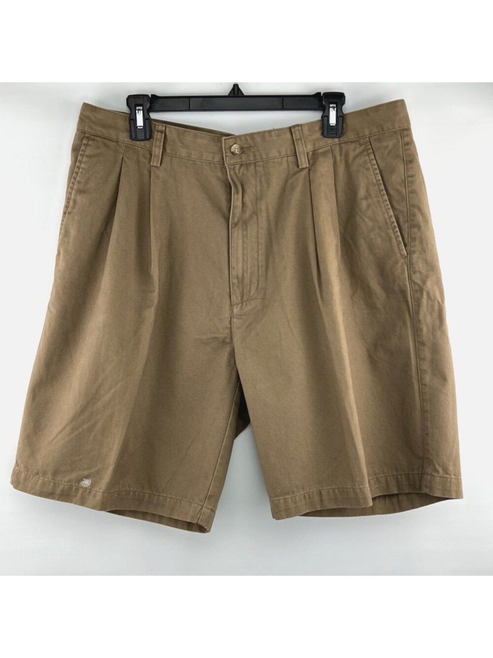 St Johns Bay Size 38 Classic Pleated Shorts Balsam Brown Mens Cotton